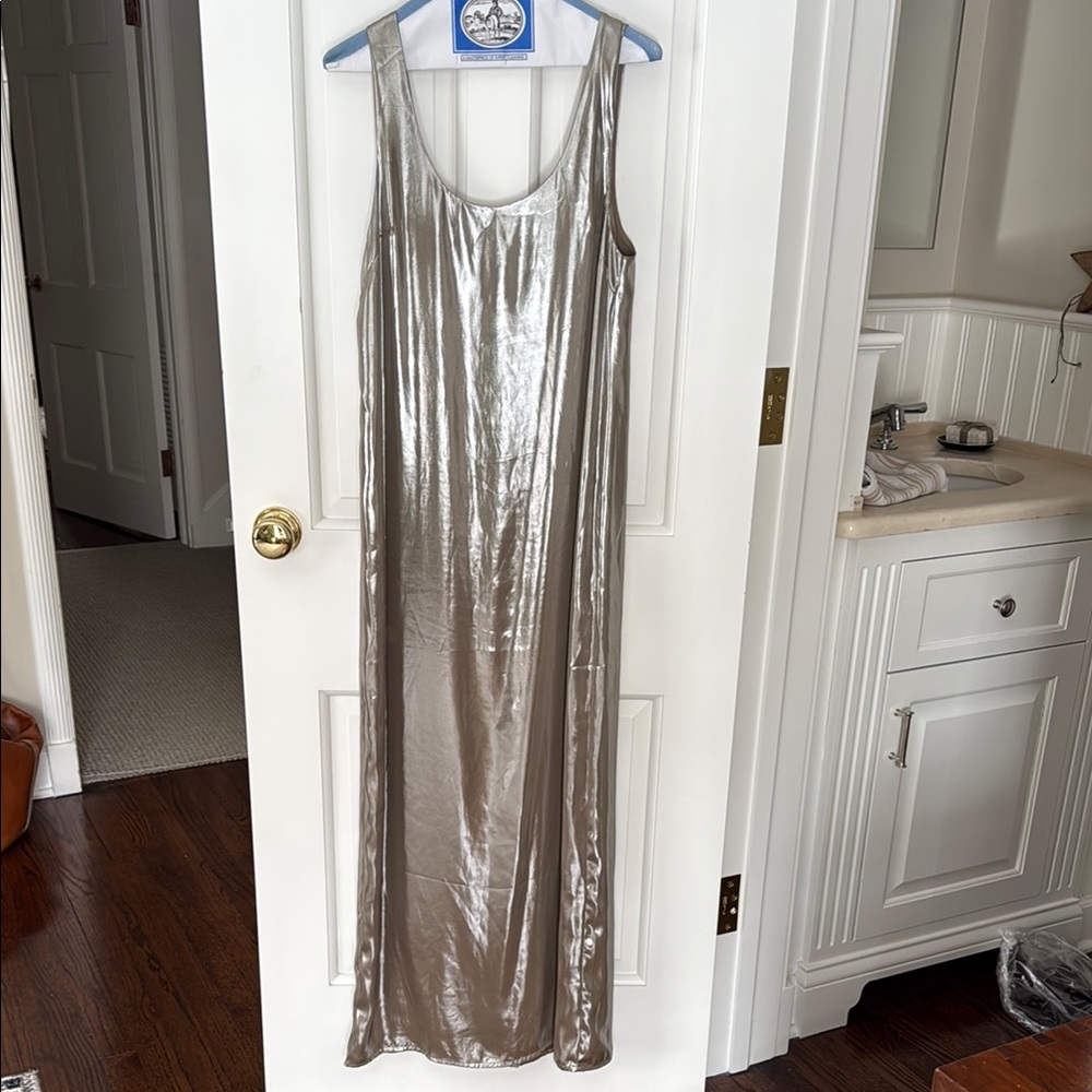 Banana Republic Metallic Silver Maxi Dress